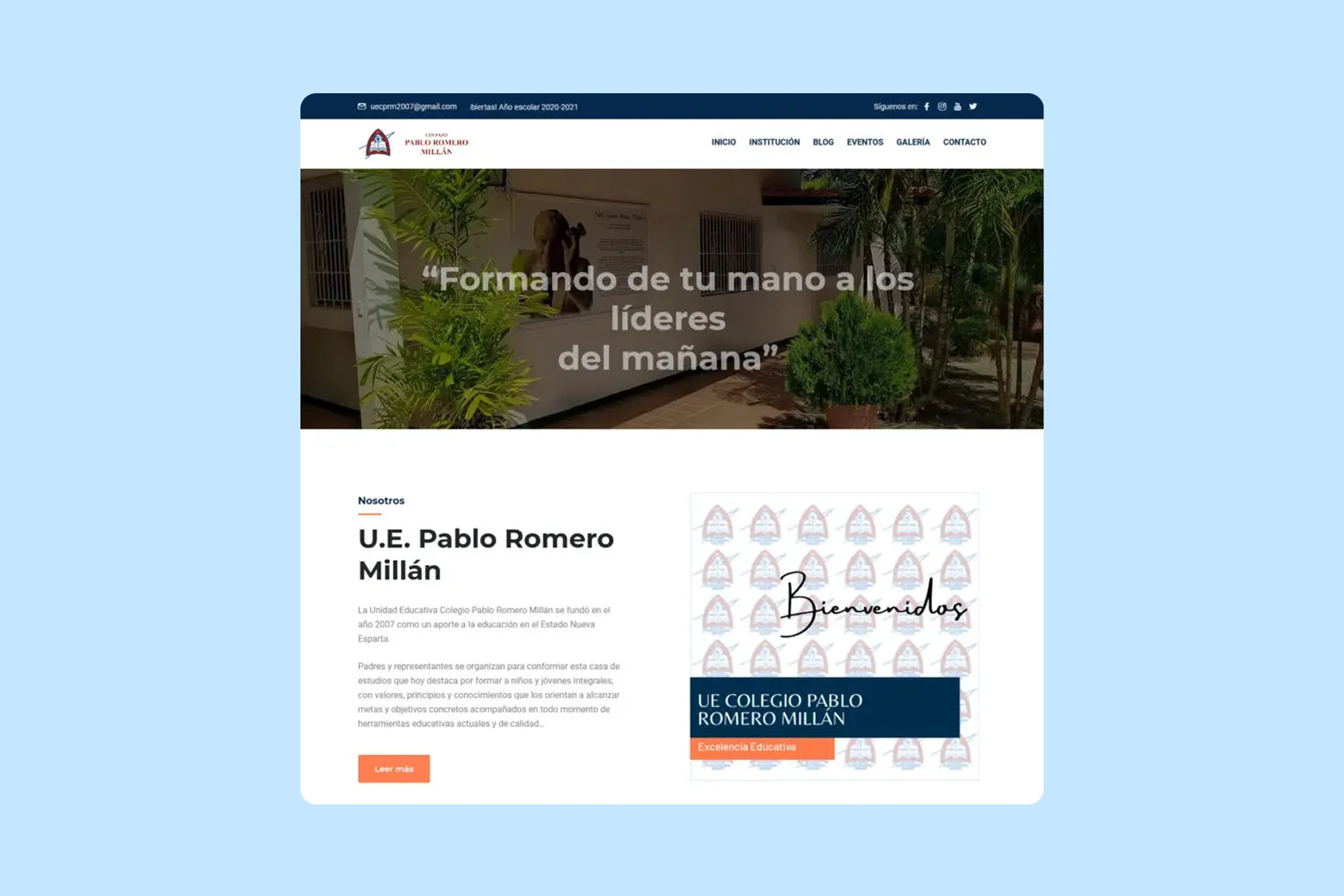 Sitio web para la U.E. Pablo Romero Millán