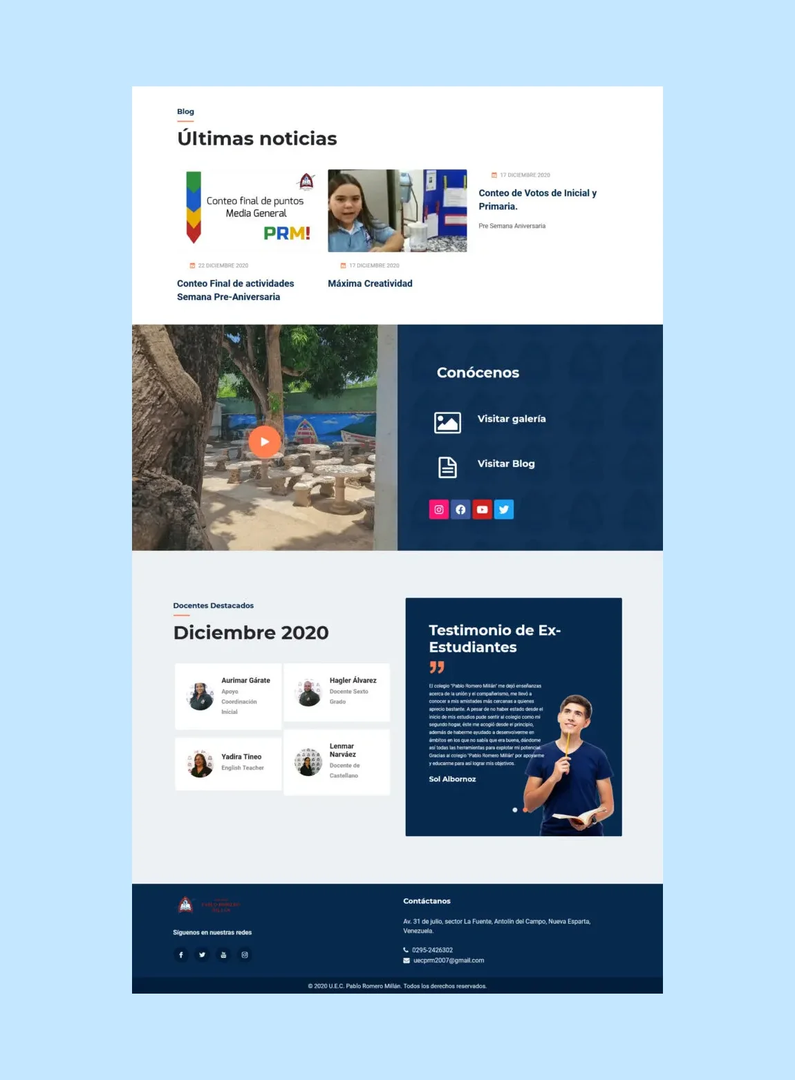 Imagen 2 de Sitio web para la U.E. Pablo Romero Millán