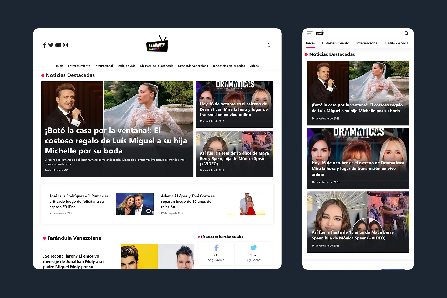 Portal de noticias Farándula Venezuela